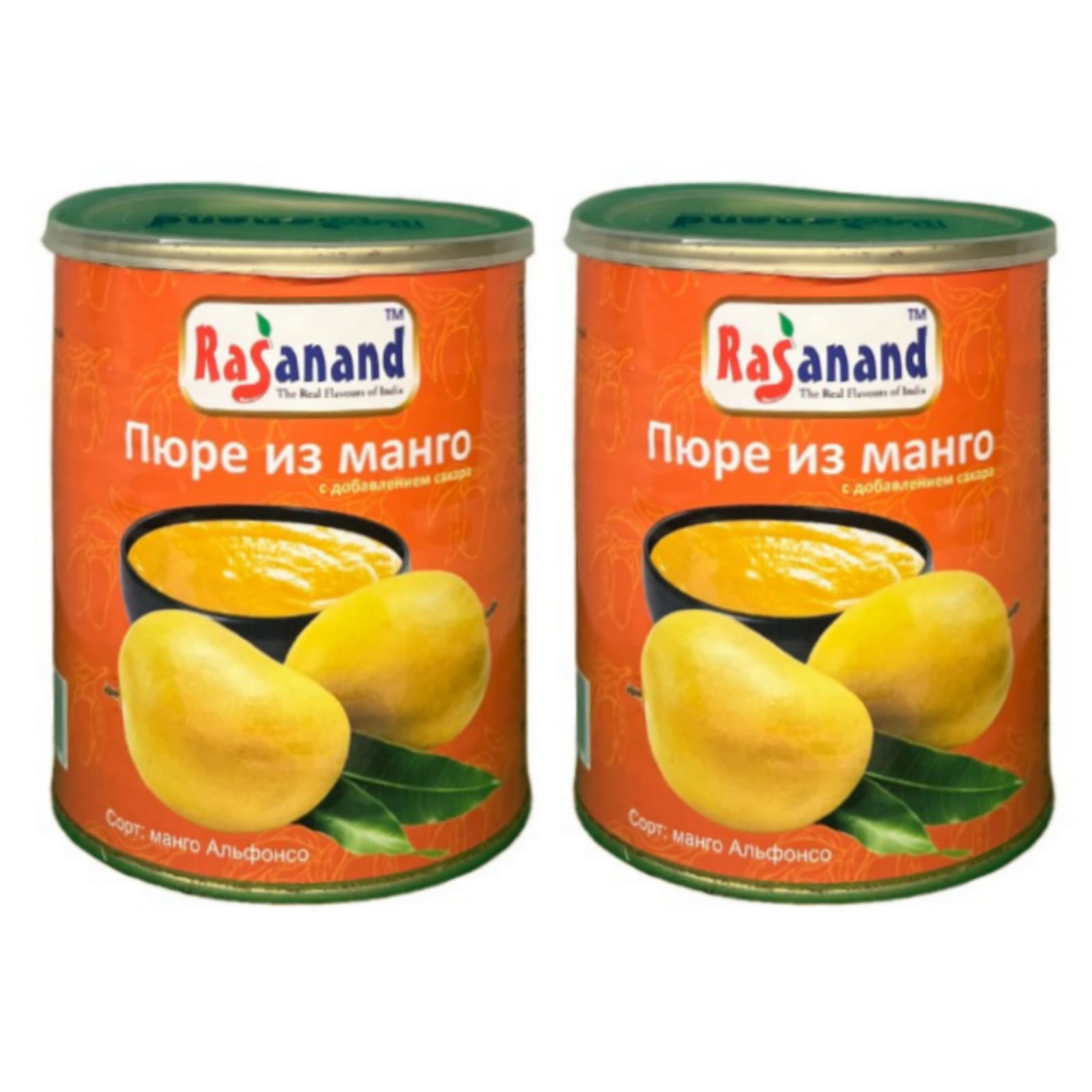 <b>Пюре</b> <b>манго</b> Rasanand с добавлением сахара Alphonso <b>Mango</b> Pulp, 850 г.