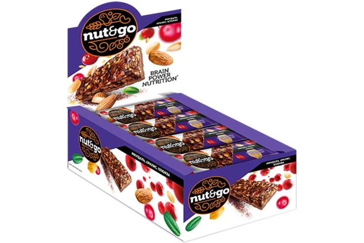 Купить батончик Nut&Go Миндаль, арахис, клюква, 50 г 18 шт., цены на Мегамаркет | Артикул: 100063892375