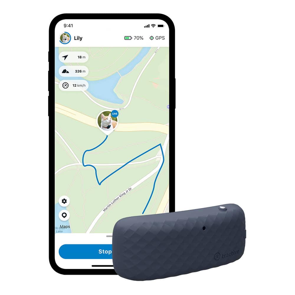 Tractive. Трекер для кошек с мониторингом активности GPS CAT 4 LTE (темно-синий)