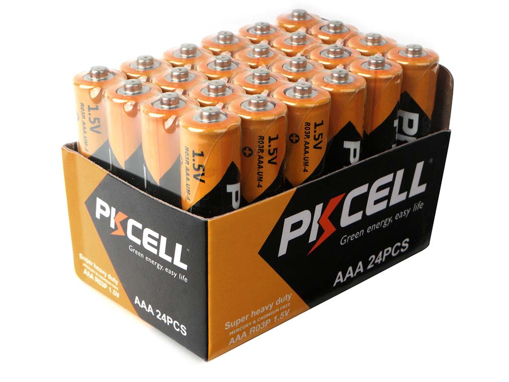 Батарейка Pkcell AAA R03P-4S-24 (24 штуки) - купить в Москве, цены на Мегамаркет | 600005516359