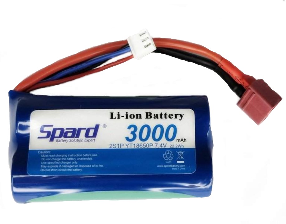 Аккумулятор Li-Ion Spard 3000mAh, 7,4V, 10C, T-plug для Remo Hobby 1/16, Himoto 1/18 - YT1 – купить в Москве, цены в интернет-магазинах на Мегамаркет