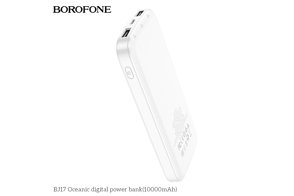 Внешний аккумулятор Borofone BJ17 Oceanic digital power bank, 10000 мАч  белый - купить в Москве, цены в интернет-магазинах Мегамаркет