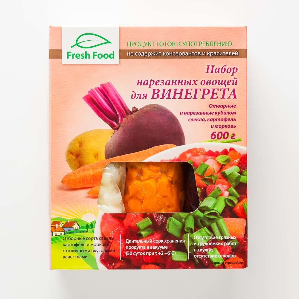 Купить винегрет Fresh Food набор нарезанных овощей, в вакууме, 600 г, цены  на Мегамаркет | Артикул: 100029280143