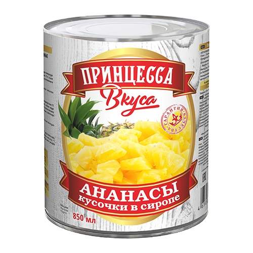 Ананасы Принцесса вкуса кусочки в сиропе 850 г