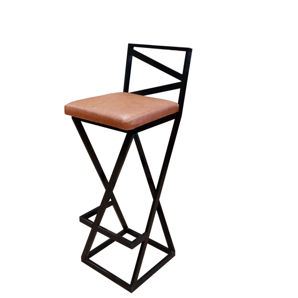 Барный стул New Victoria Лофт с мягким сиденьем Черный - коричневый