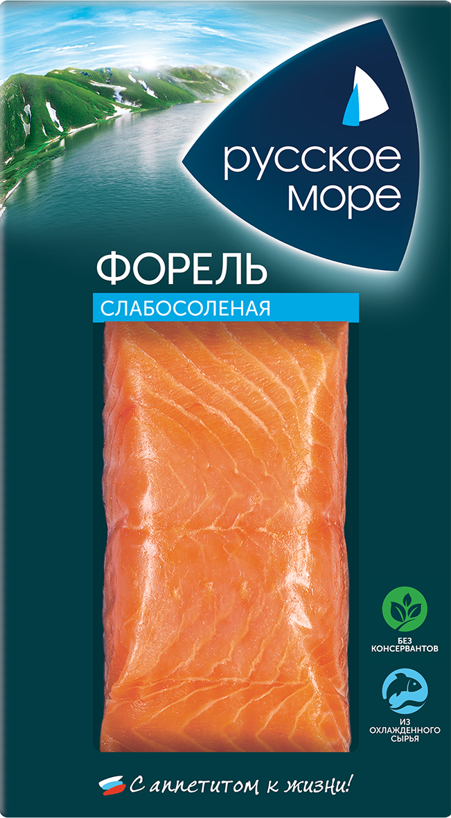 Купить форель Русское море филе-кусок, слабосоленая, 200 г, цены на Мегамаркет | Артикул: 100029280961