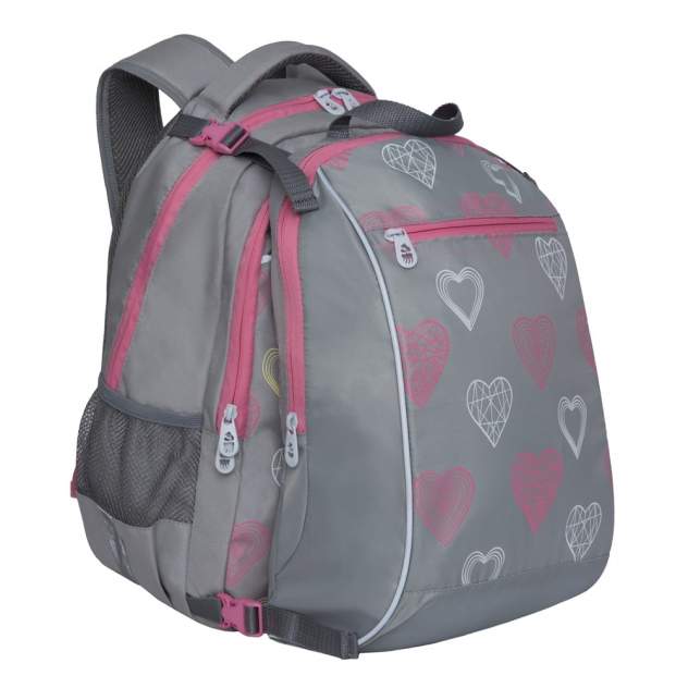Рюкзак детский Grizzly RG-064-11 школьный с мешком серый