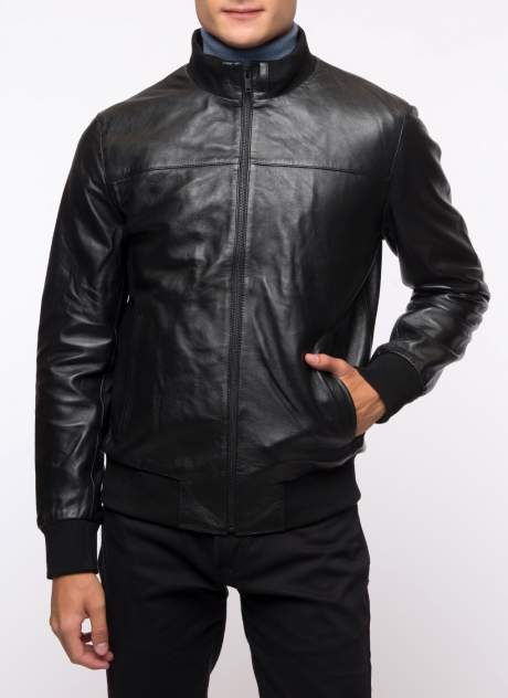 Мужская кожаная куртка Каляев 1624717, черный