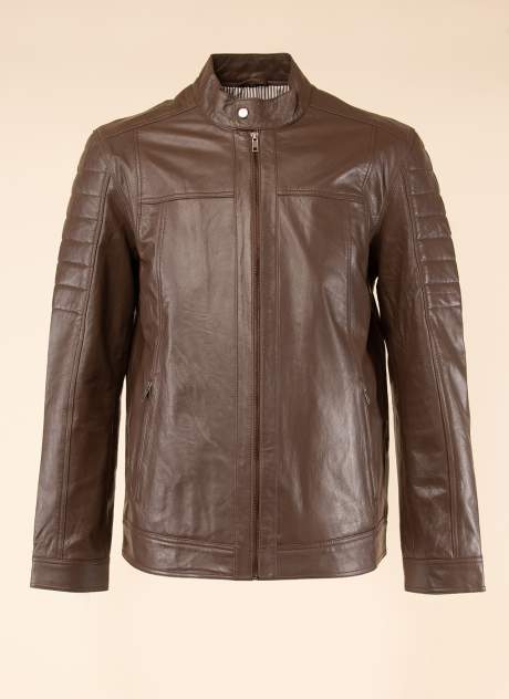 Мужская кожаная куртка Каляев 1580952, коричневый