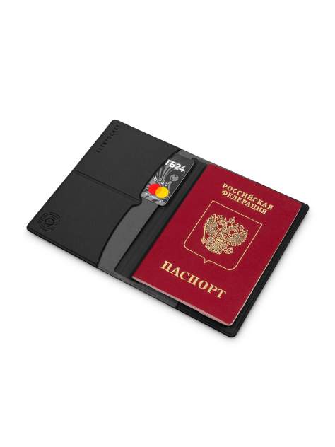 Обложка для паспорта с RFID защитой Flexpocket KOP-03RFID черная