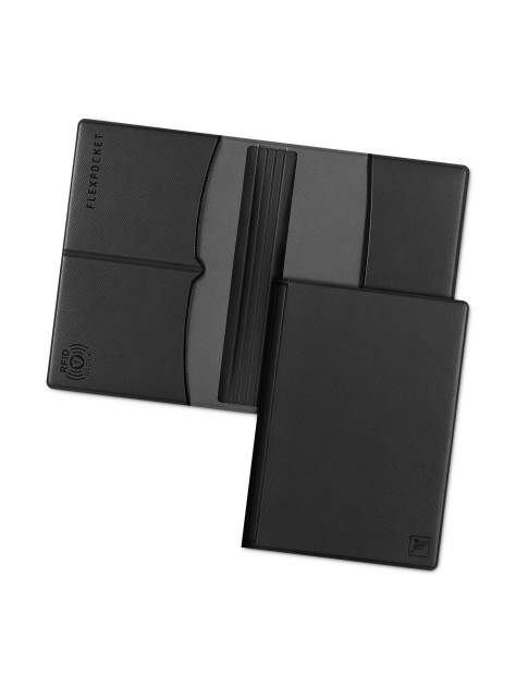 Обложка для паспорта с RFID защитой Flexpocket KOP-03RFID черная
