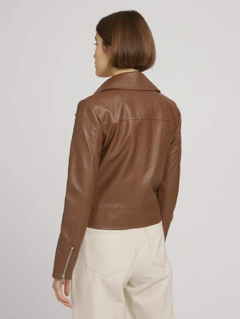 Кожаная куртка женская TOM TAILOR 1024948 коричневая S