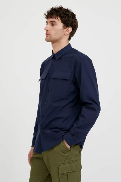 Рубашка мужская Finn Flare S21-21005, синий