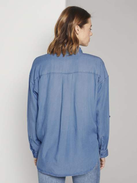 Джинсовая рубашка женская TOM TAILOR 1024141 синяя M
