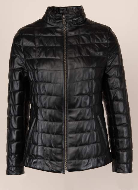 Кожаная куртка женская Каляев 156060 черная 48
