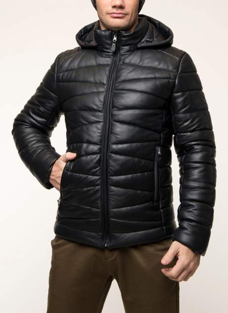 Мужская кожаная куртка Каляев 1575594, черный