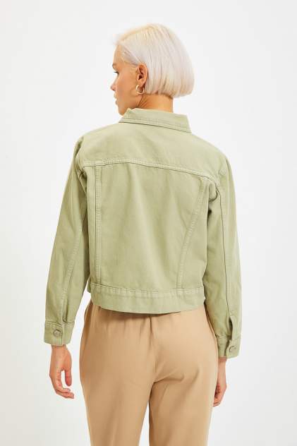 Женская джинсовая куртка Trendyol TWOAW22CE0225, зеленый