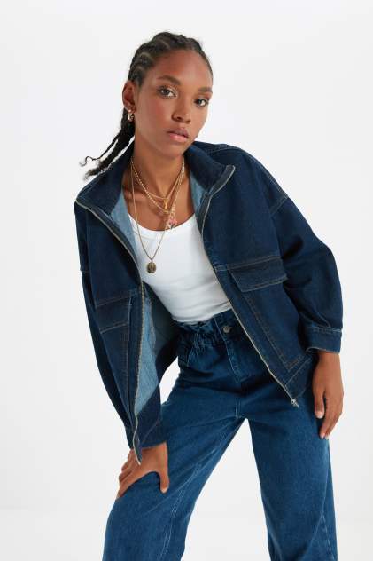 Женская джинсовая куртка Trendyol TWOAW22CE0126, синий