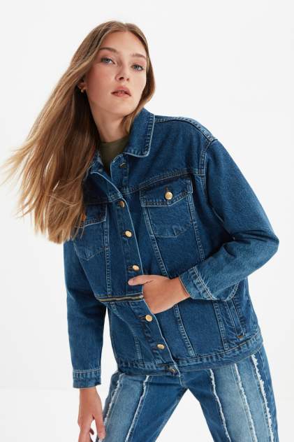 Женская джинсовая куртка Trendyol TWOAW22CE0135, синий