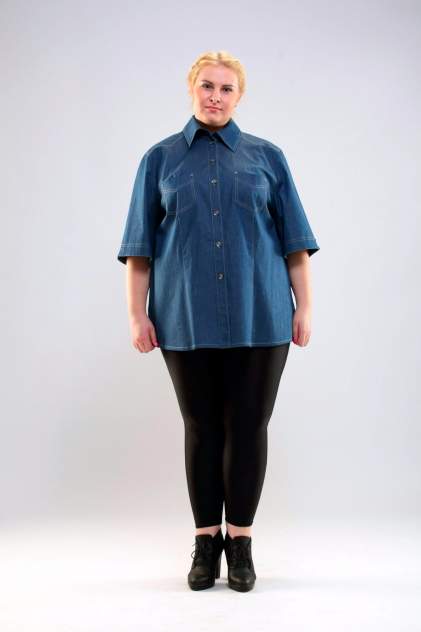 Джинсовая рубашка женская TreVery 57308 синяя 72 RU