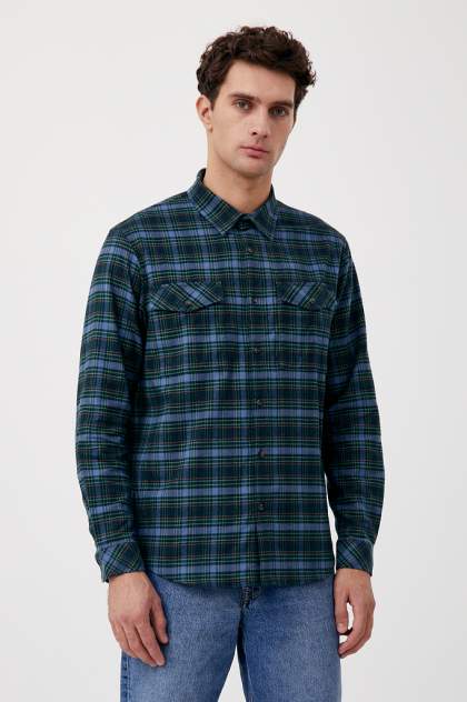 Рубашка мужская Finn Flare FAB21011, зеленый