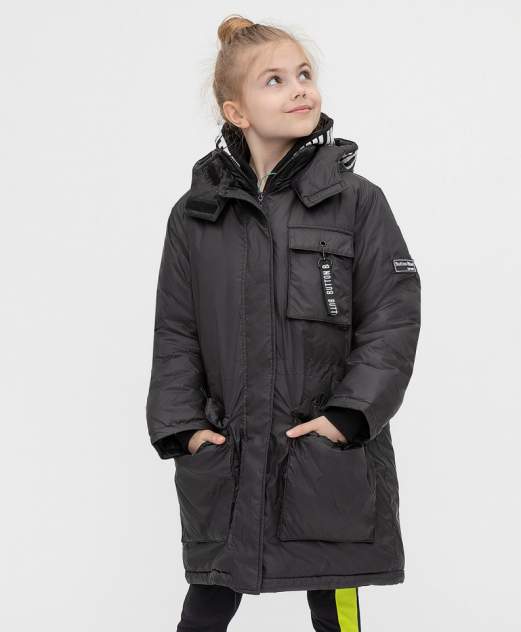 Пальто детское Button Blue, цв. черный