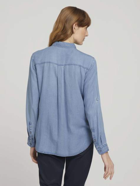 Джинсовая рубашка женская TOM TAILOR 1016200 синяя 34