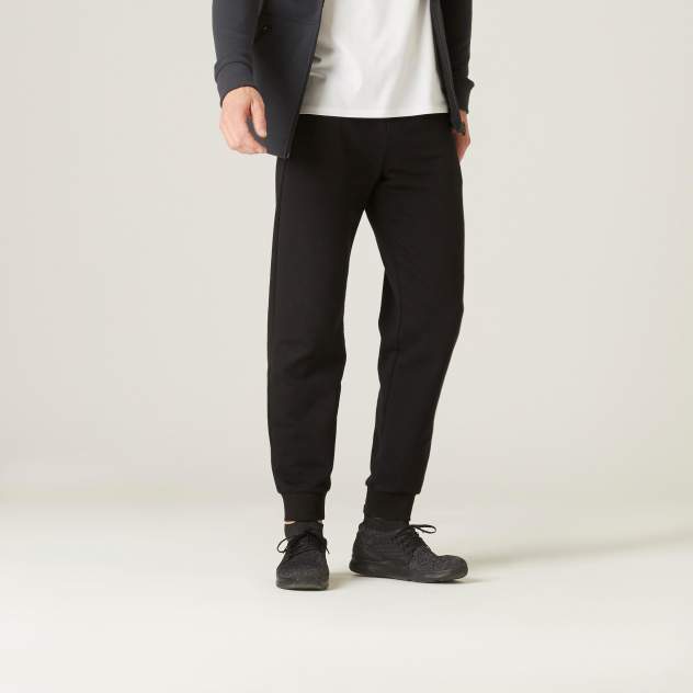 Men's Regular Fit Pants - 120 - black, black - Domyos - Decathlon
