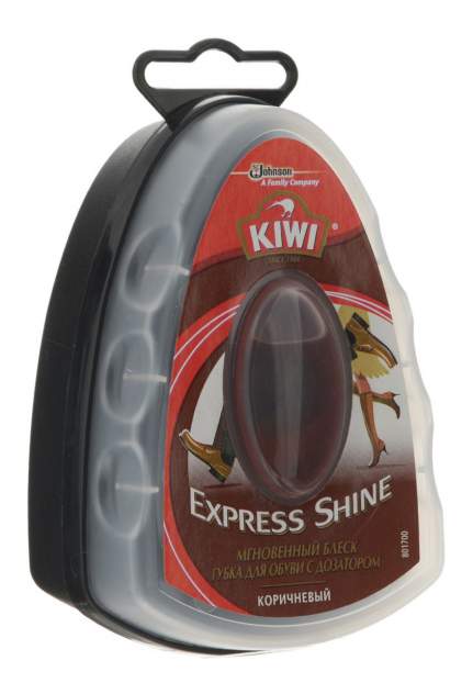 Губка для обуви Kiwi Экспресс с дозатором коричневыя