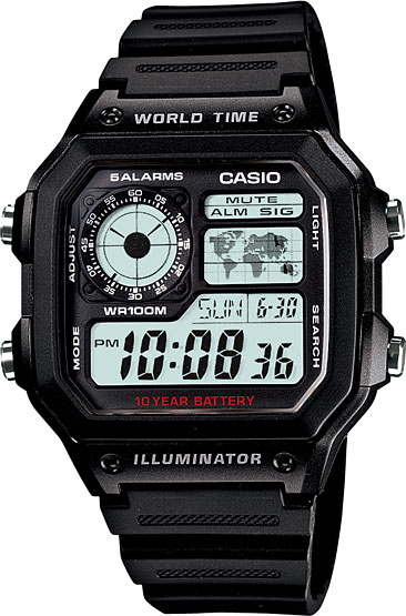 Наручные часы электронные мужские Casio Illuminator Collection AE-1200WH-1A
