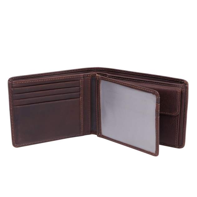 Бумажник Klondike Digger Angus, темно-коричневый, 12х9x2,5 см