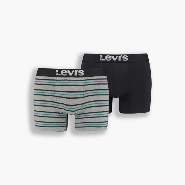 Мужские трусы Levi's Yd Collegiate Stripe Boxer Brief 2P, черный