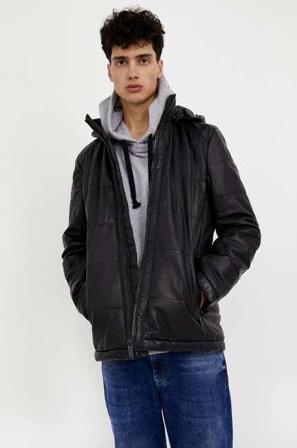Кожаная куртка мужская Finn Flare A20-21803 черная S
