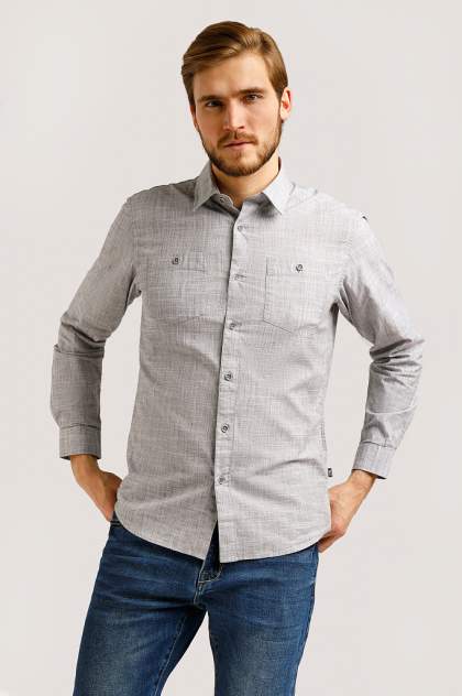 Рубашка мужская Finn Flare B20-22027, серый