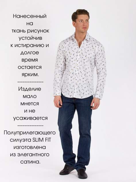 Рубашка мужская DAIROS GD81100436, белый