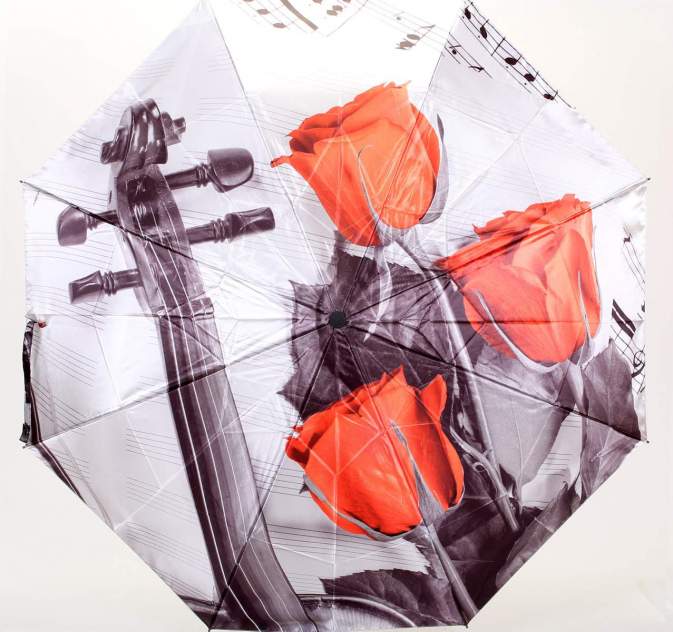 Зонт складной женский автоматический Flioraj 013-048FJ серый