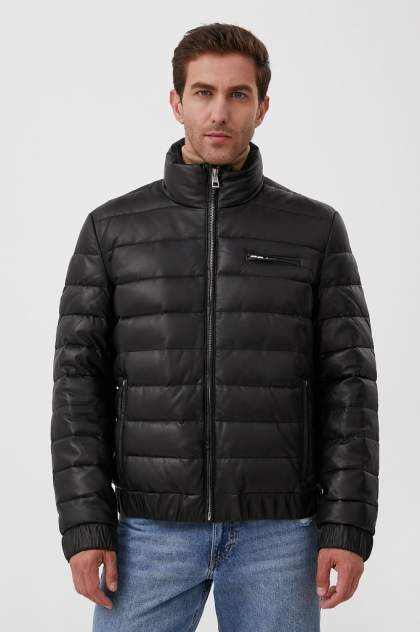 Кожаная куртка мужская Finn Flare FAB21802 черная 3XL