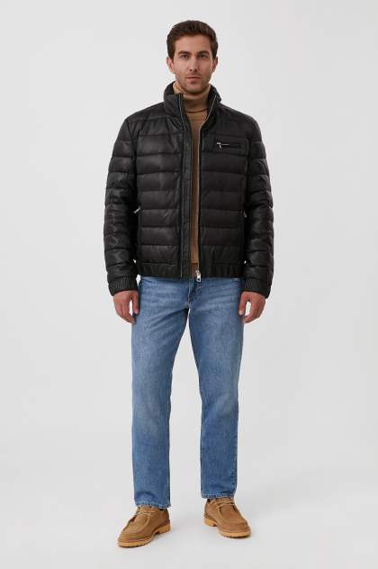 Кожаная куртка мужская Finn Flare FAB21802 черная XL