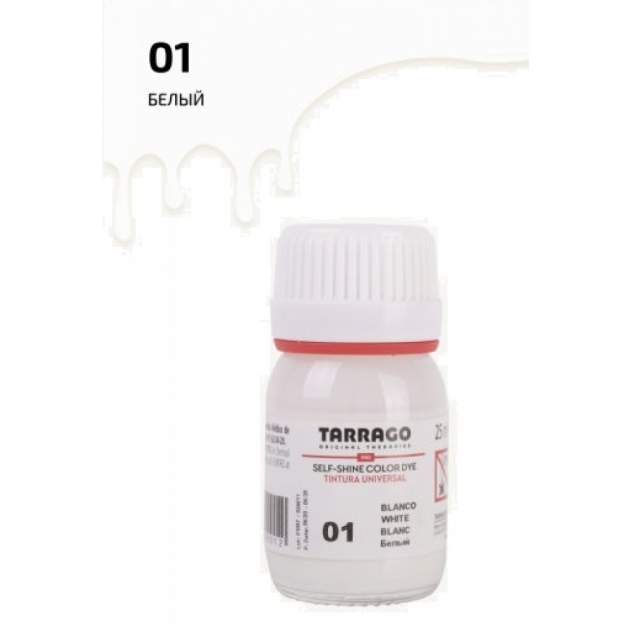 Краситель для всех видов гладких кож Tarrago COLOR DYE 25мл TDC01/001 белый