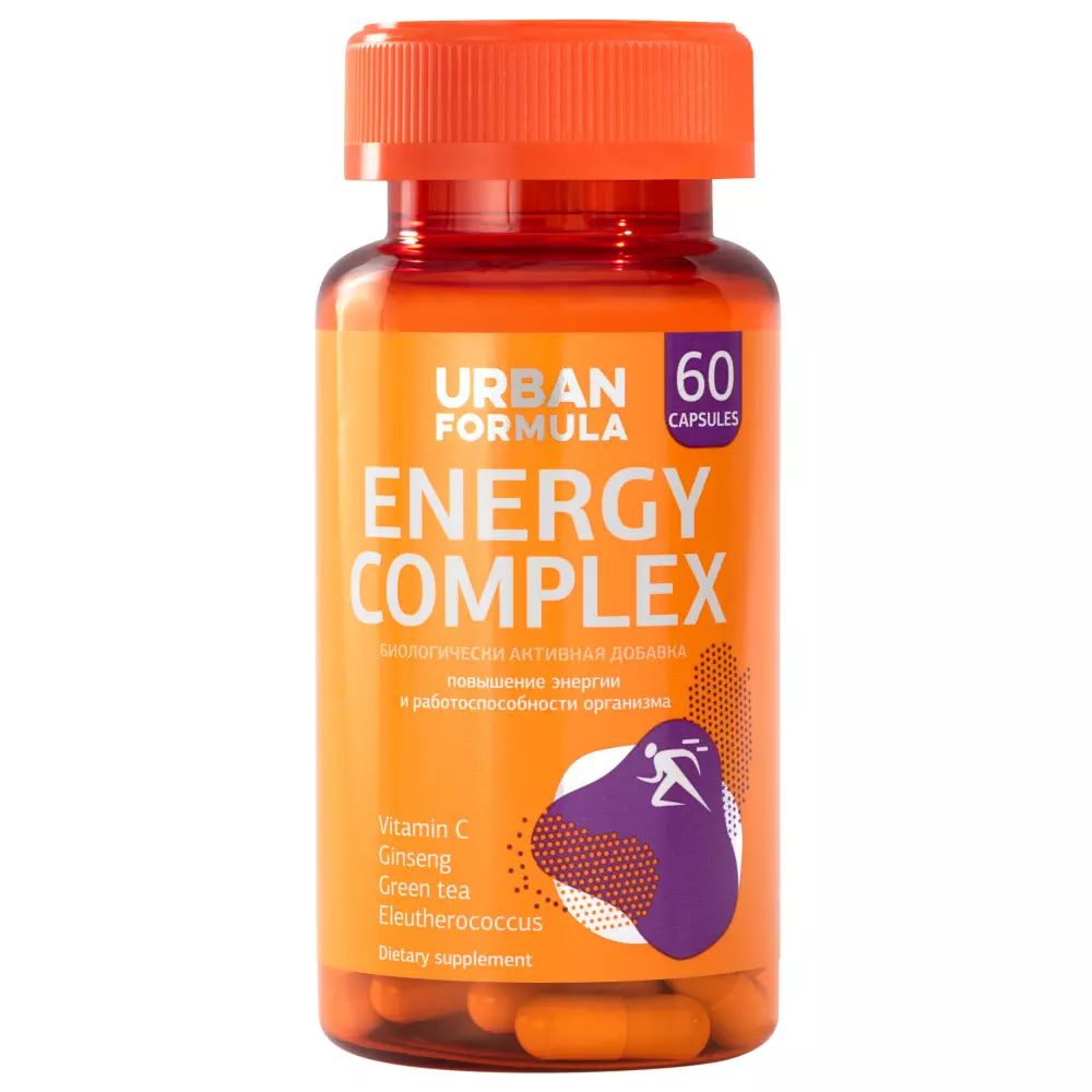 Комплекс для энергии URBAN FORMULA Energy Complex с женьшенем, 60 капсул