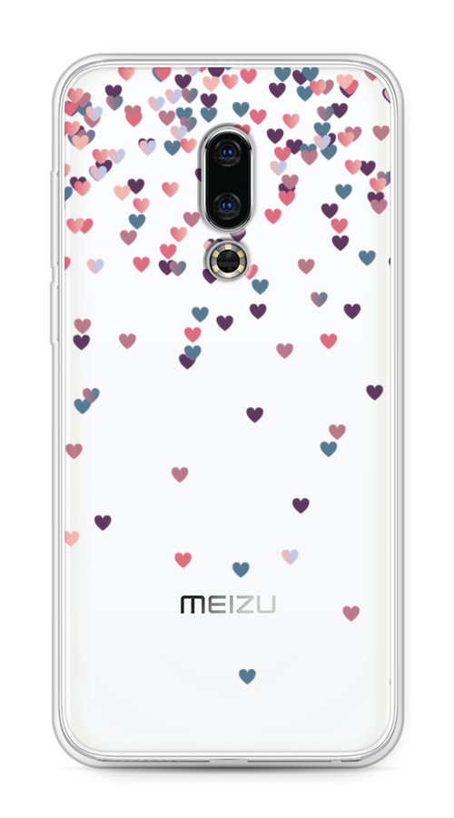 

Чехол на Meizu 16th "Посыпка сердечки", Розовый;фиолетовый, 72750-3