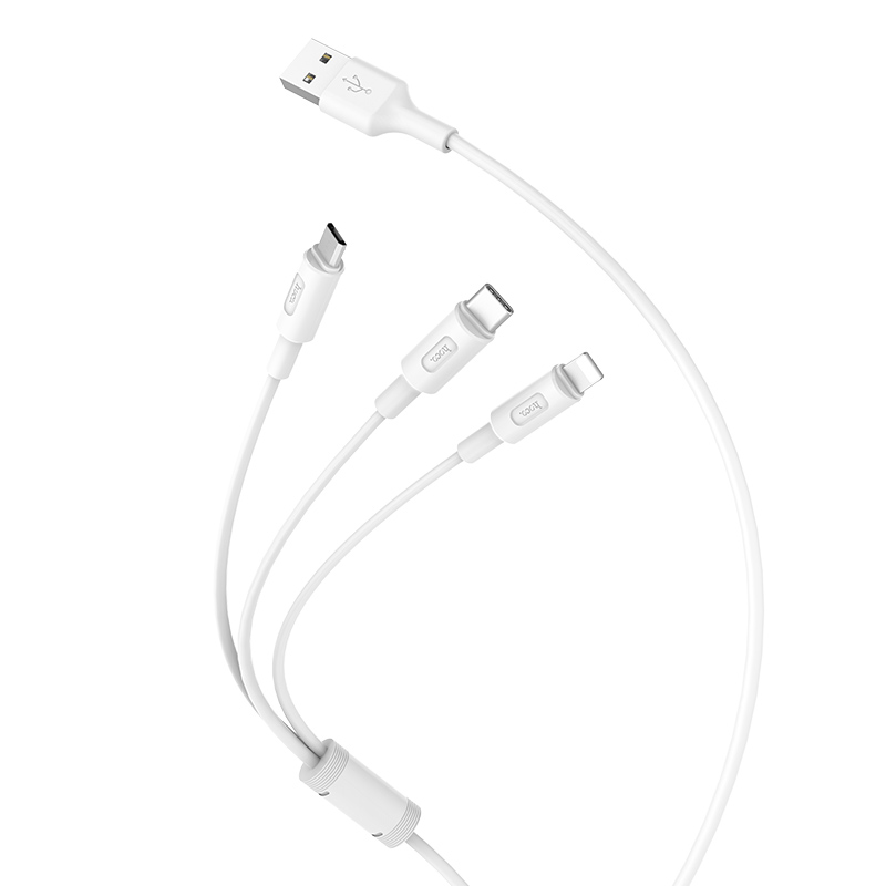 

Кабель Hoco X25 Soarer USB - micro USB; Lightning; USB Type-C 1 м, белый, X25 Soarer