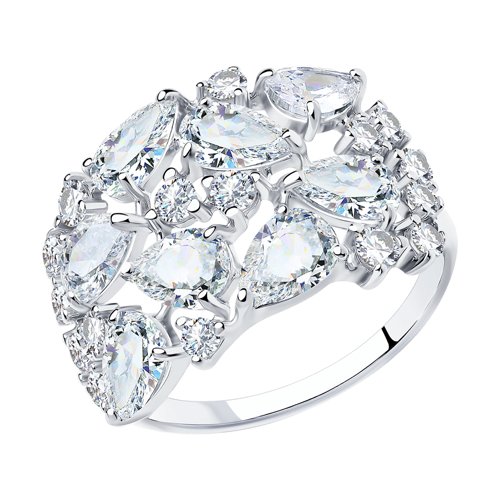 

Кольцо из серебра р.  SOKOLOV 94012236, фианит, 94012236