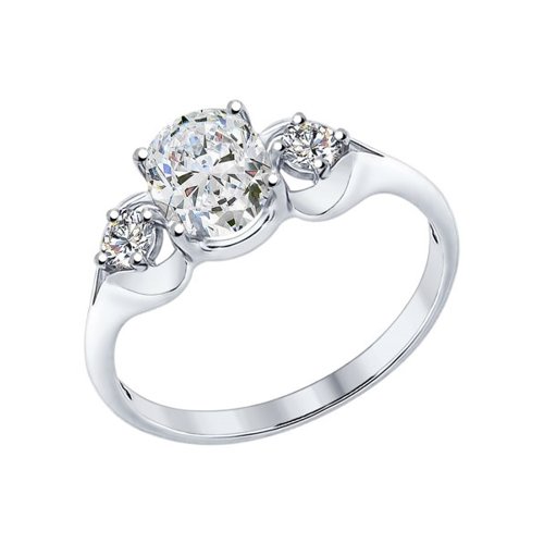 

Кольцо из серебра р.  SOKOLOV 94012228, фианит, 94012228