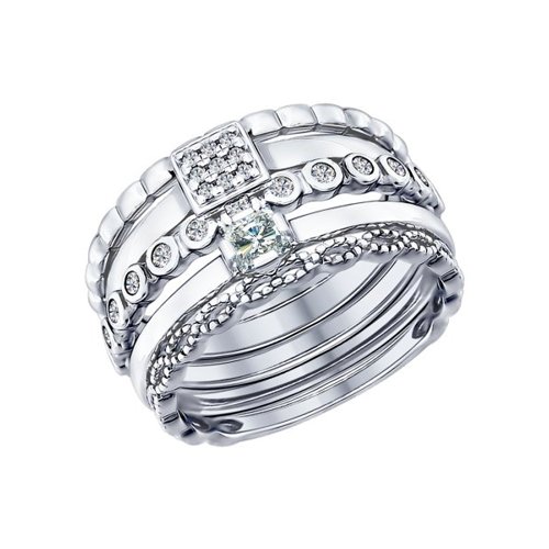 

Кольцо из серебра р. 18 SOKOLOV 94011707, фианит, 94011707