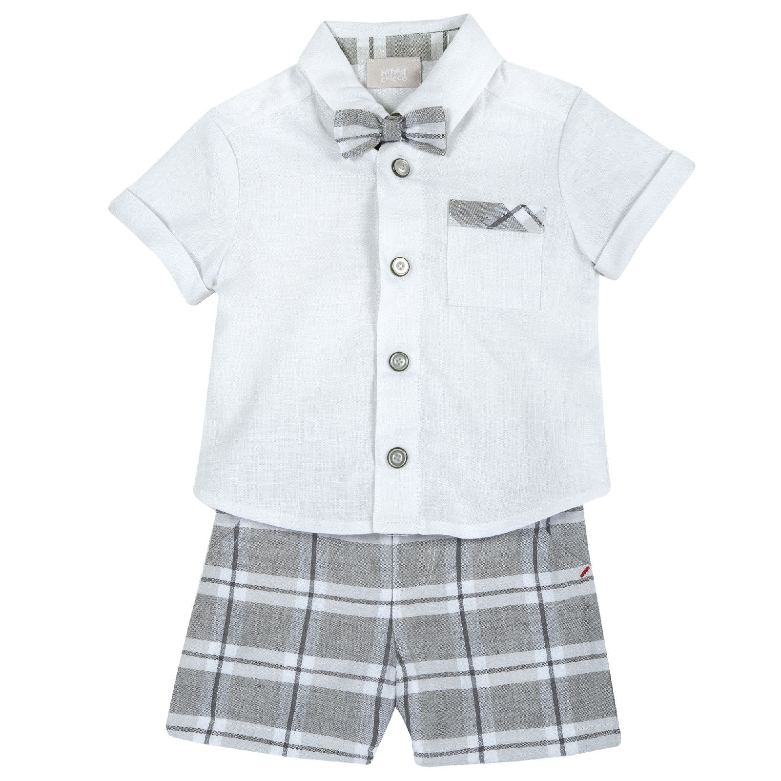 

Комплект одежды Chicco, цв. серый; белый р.86, 09076454