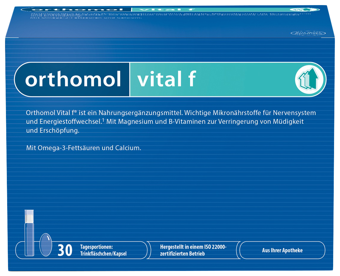 фото Ортомол витал ф набор бутылочка питьевая+капсулы 30 шт. orthomol