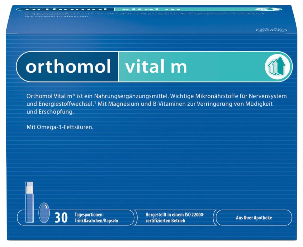фото Ортомол витал м набор бутылочка питьевая+капсулы 30 шт. orthomol