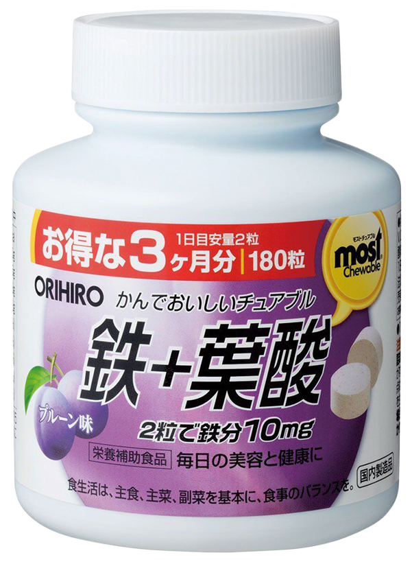 Орихиро Железо со вкусом Сливы таблетки №180, ORIHIRO, Япония  - купить