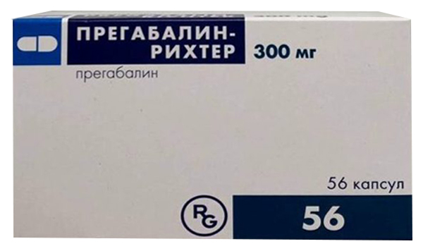 

Прегабалин-Рихтер капсулы 300 мг 56 шт.